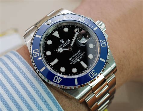 white gold submariner blue bezel.